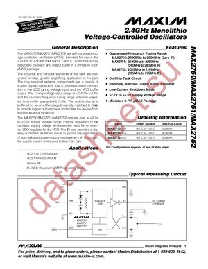 MAX2750EUA+ datasheet  